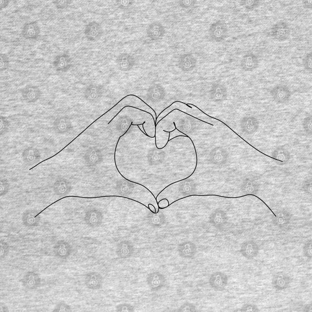 Heart line art by hands by OneLinePrint